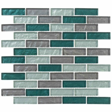 ANDOVA TILES ANDOVA TILES Pristine 1" x 3" Glass Brick Joint Mosaic Tile ANDPRI519